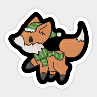 Cute Christmas Winter Fox/Wolf/Fuchs Animal Sticker